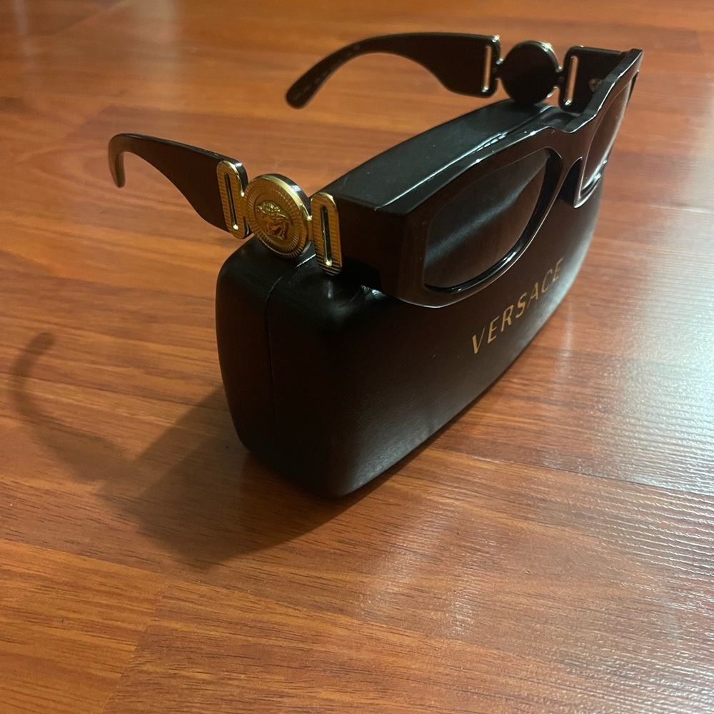 Versace Black & Gold Logo biggie Sunglasses